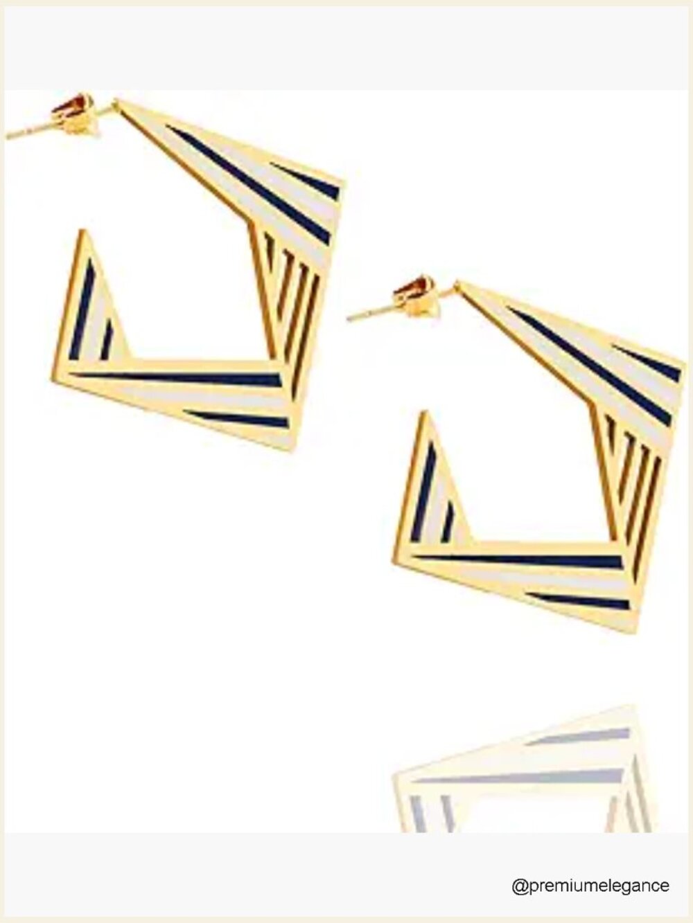 Geometric Square Stud Earrings Gold Plated Hypoallergenic